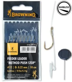 Browning Feeder Leader Method Push Stop Witvis Onderlijn 16 (8 Stuks)