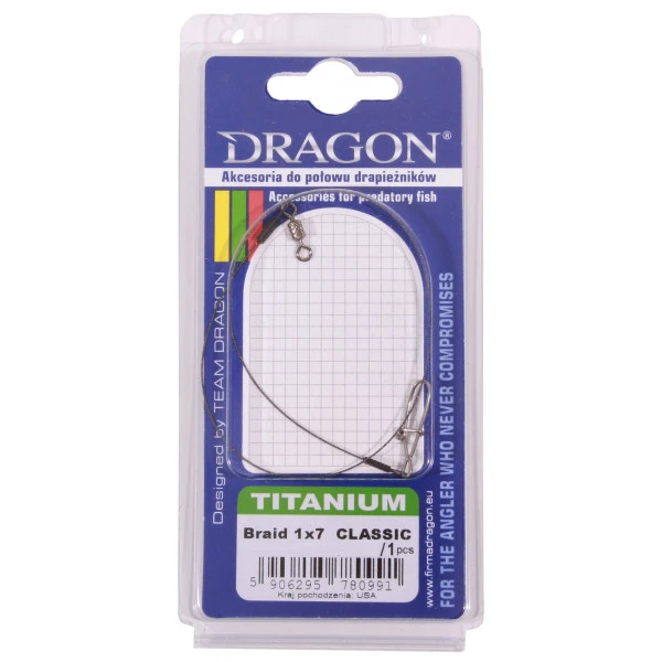 Dragon 1x7 Titanium Braid Classic Leader 30cm 14kg 5 Dragon 1x7 Titanium Braid Classic Leader 30cm 14kg - Afbeelding 3